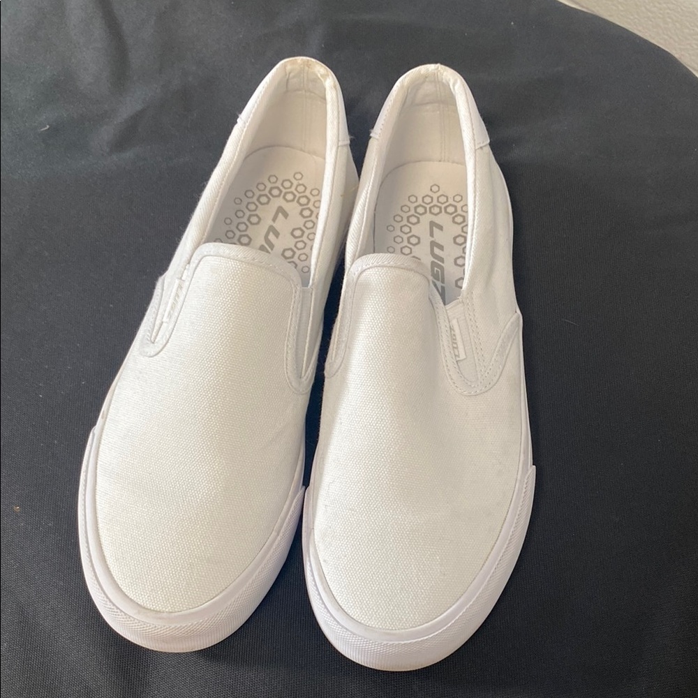 White Slip-On Sneakers